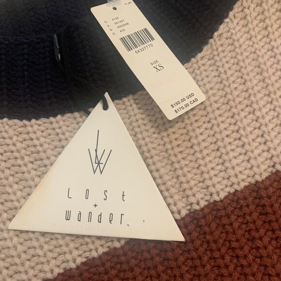 Lost+Wander Anthropologie Mini Dress NWT XS Chunky Knit Stripe Mock Neck Fall - Picture 6 of 9